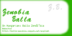 zenobia balla business card